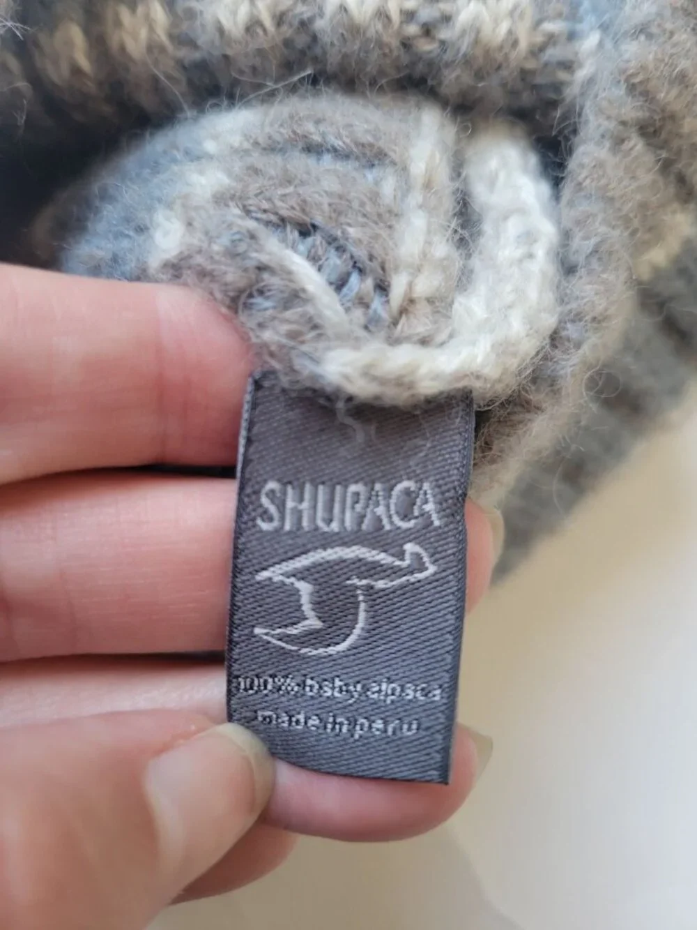 Shupaca Baby Alpaca Striped Beanie Hat One Size Outer Wear Cabincore Ski lodge